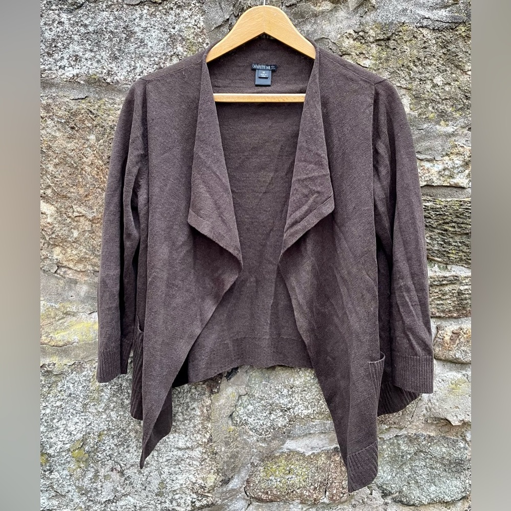 Lafayette 148 New York Linen Wrap Cardigan Size M
